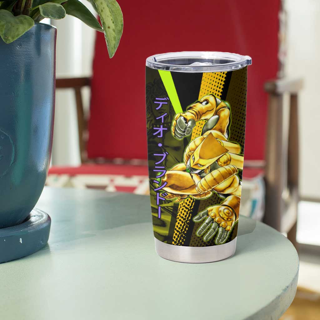 Dio Brando JoJo’s Bizarre Adventure Tumbler Cup with The World Stand and Comic Graphic - The Mazicc