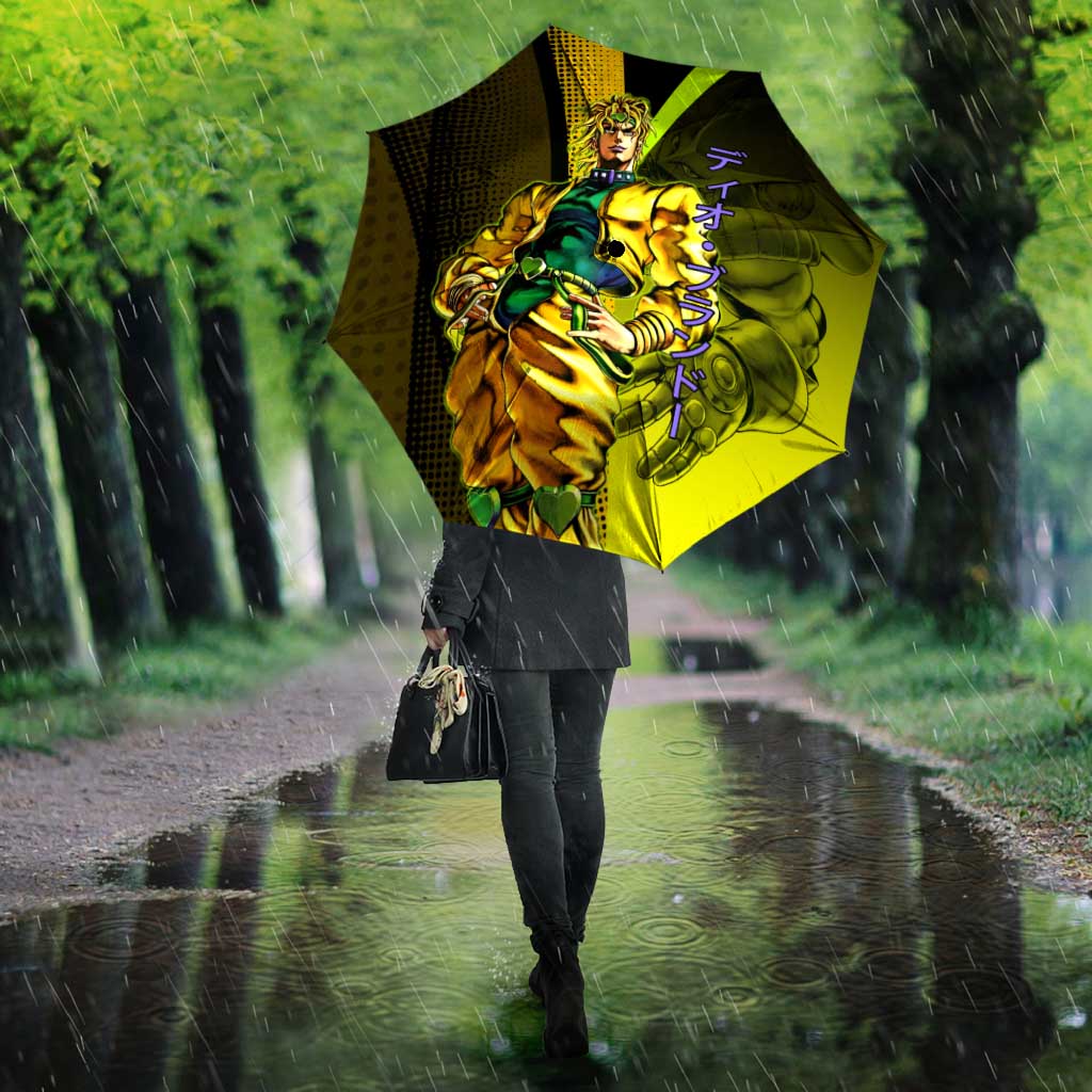 Dio Brando JoJo’s Bizarre Adventure Umbrella with The World Stand and Comic Graphic - The Mazicc