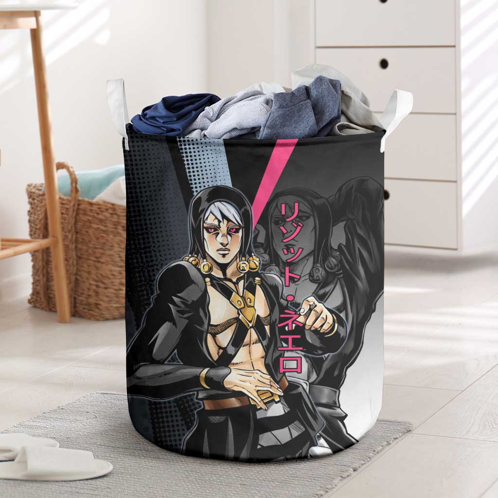 Risotto Nero JoJo’s Bizarre Adventure Laundry Basket with Dark Manga Style Graphic - The Mazicc