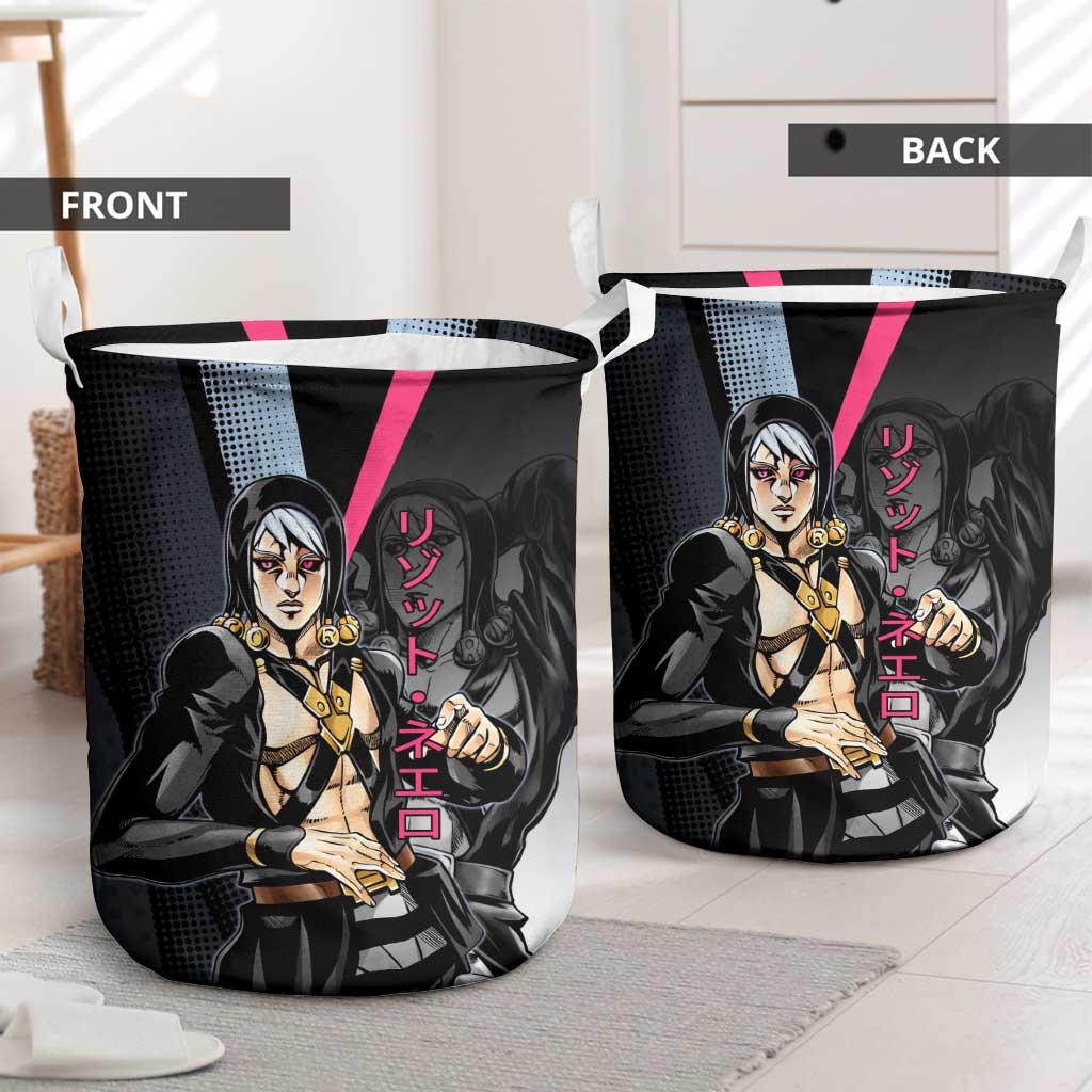 Risotto Nero JoJo’s Bizarre Adventure Laundry Basket with Dark Manga Style Graphic - The Mazicc
