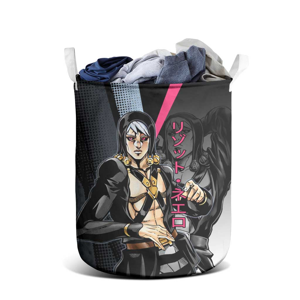 Risotto Nero JoJo’s Bizarre Adventure Laundry Basket with Dark Manga Style Graphic - The Mazicc