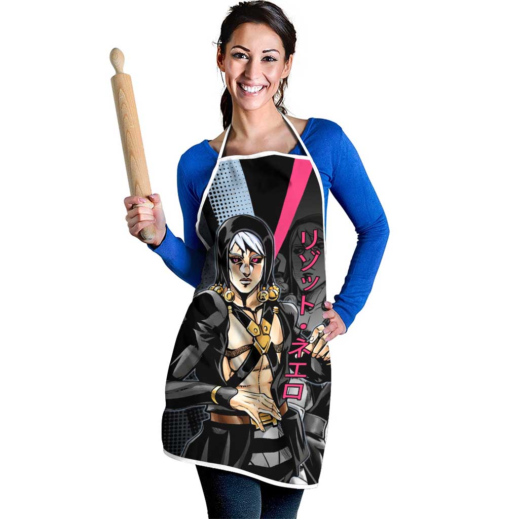 Risotto Nero JoJo’s Bizarre Adventure Apron with Dark Manga Style Graphic - The Mazicc