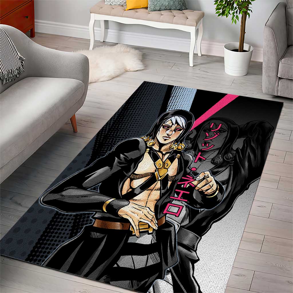 Risotto Nero JoJo’s Bizarre Adventure Area Rug with Dark Manga Style Graphic - The Mazicc