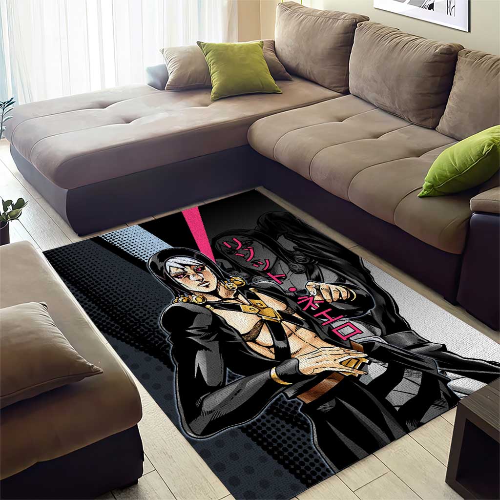Risotto Nero JoJo’s Bizarre Adventure Area Rug with Dark Manga Style Graphic - The Mazicc