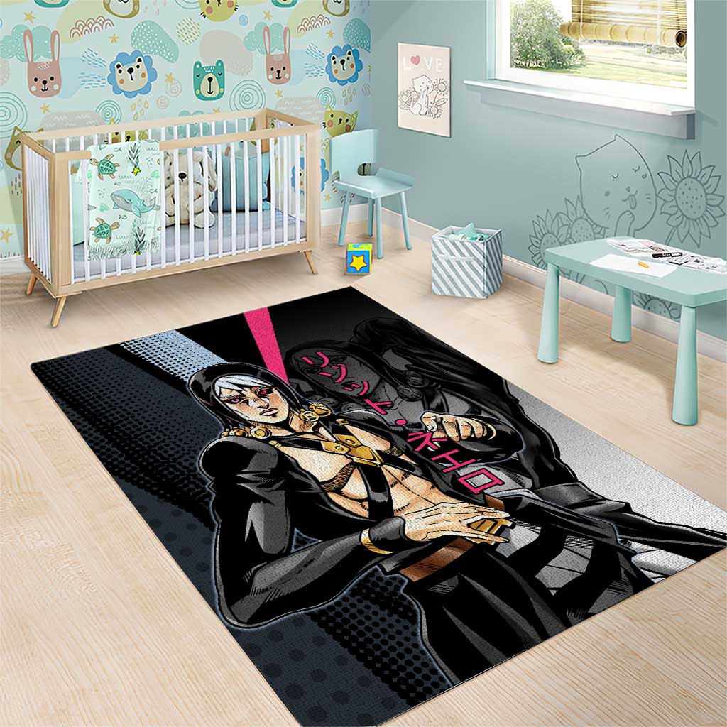 Risotto Nero JoJo’s Bizarre Adventure Area Rug with Dark Manga Style Graphic - The Mazicc
