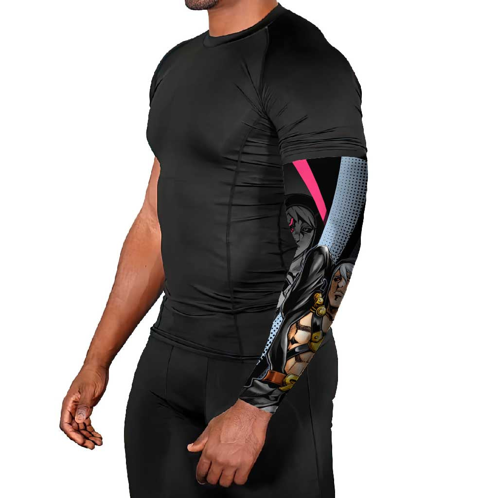Risotto Nero JoJo’s Bizarre Adventure Arm Sleeves with Dark Manga Style Graphic - The Mazicc