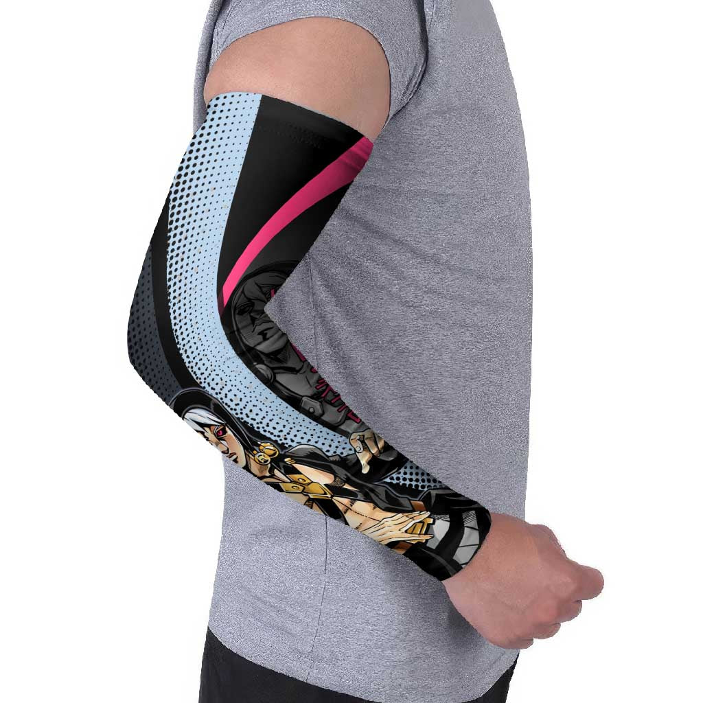 Risotto Nero JoJo’s Bizarre Adventure Arm Sleeves with Dark Manga Style Graphic - The Mazicc
