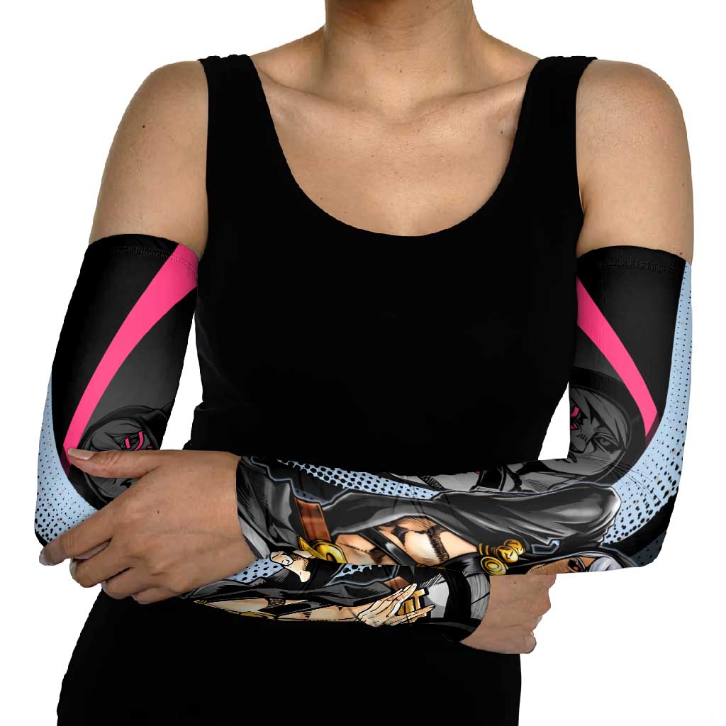 Risotto Nero JoJo’s Bizarre Adventure Arm Sleeves with Dark Manga Style Graphic - The Mazicc