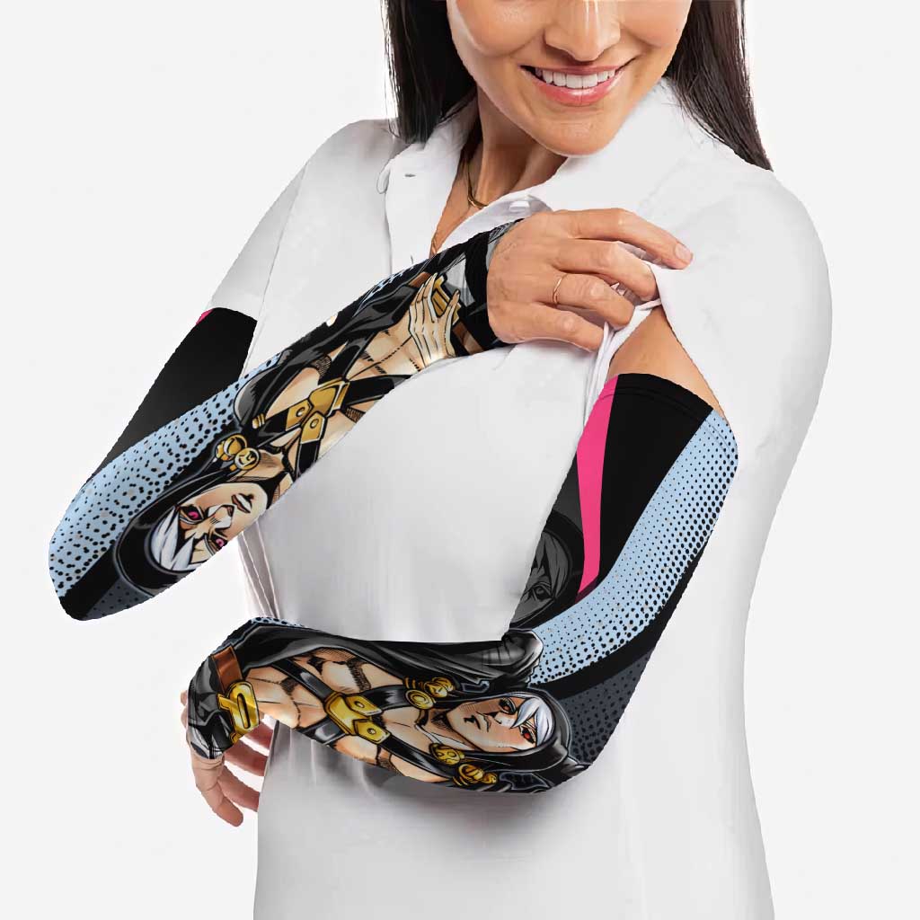 Risotto Nero JoJo’s Bizarre Adventure Arm Sleeves with Dark Manga Style Graphic - The Mazicc