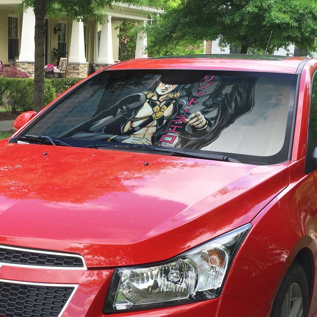 Risotto Nero JoJo’s Bizarre Adventure Auto Sun Shade with Dark Manga Style Graphic - The Mazicc