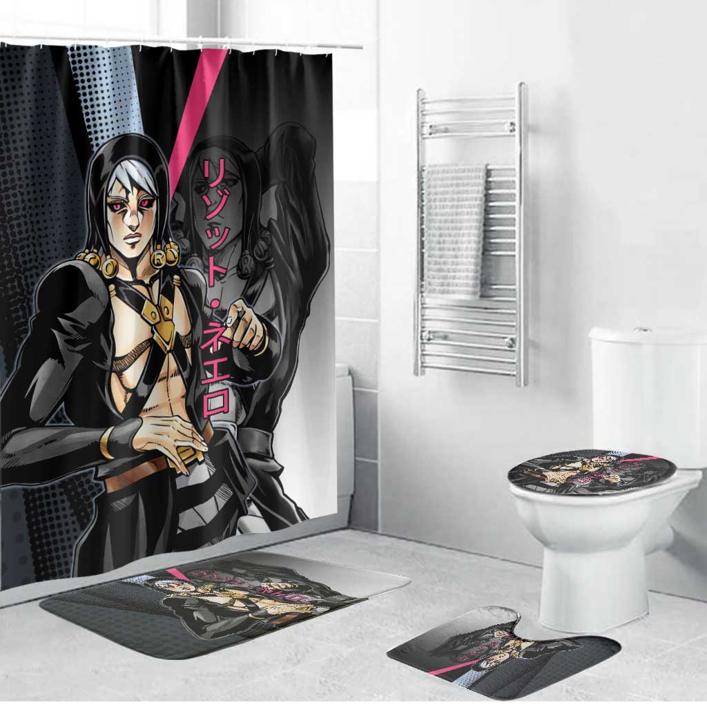 Risotto Nero JoJo’s Bizarre Adventure Bathroom Set with Dark Manga Style Graphic - The Mazicc