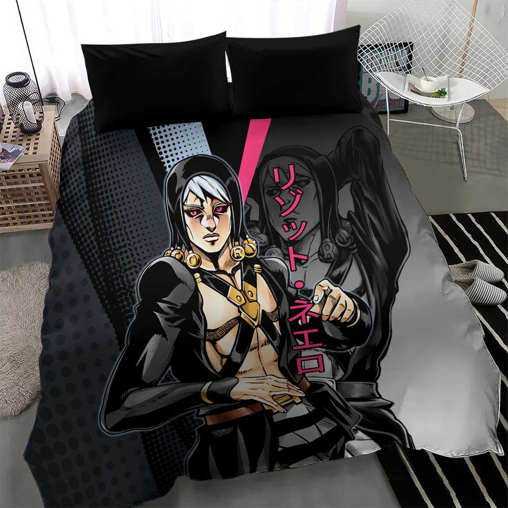 Risotto Nero JoJo’s Bizarre Adventure Bedding Set with Dark Manga Style Graphic - The Mazicc