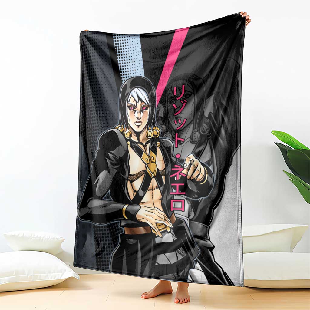 Risotto Nero JoJo’s Bizarre Adventure Blanket with Dark Manga Style Graphic - The Mazicc
