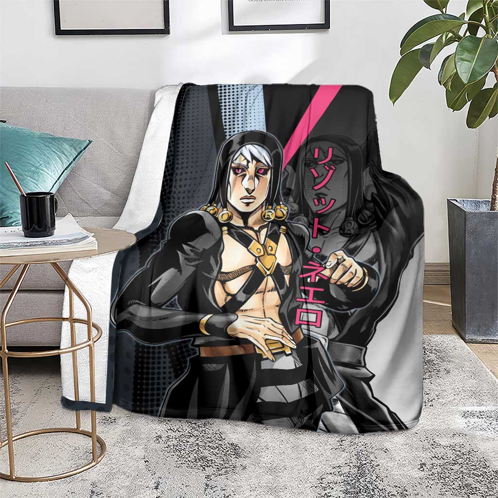 Risotto Nero JoJo’s Bizarre Adventure Blanket with Dark Manga Style Graphic - The Mazicc