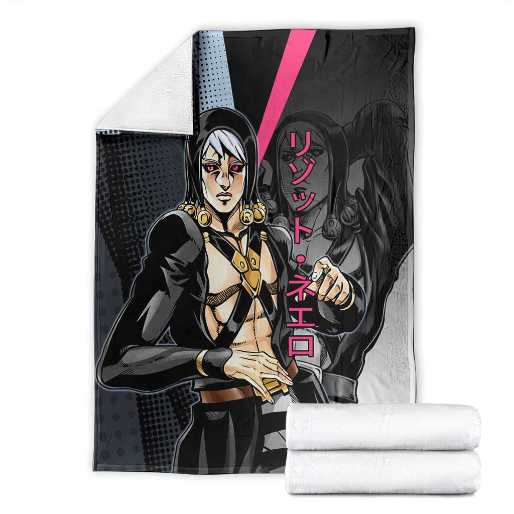 Risotto Nero JoJo’s Bizarre Adventure Blanket with Dark Manga Style Graphic - The Mazicc