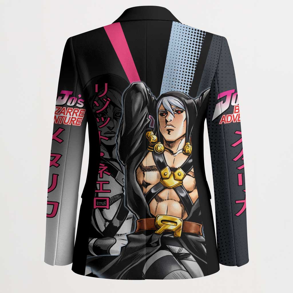Risotto Nero JoJo’s Bizarre Adventure Blazer with Dark Manga Style Graphic - The Mazicc