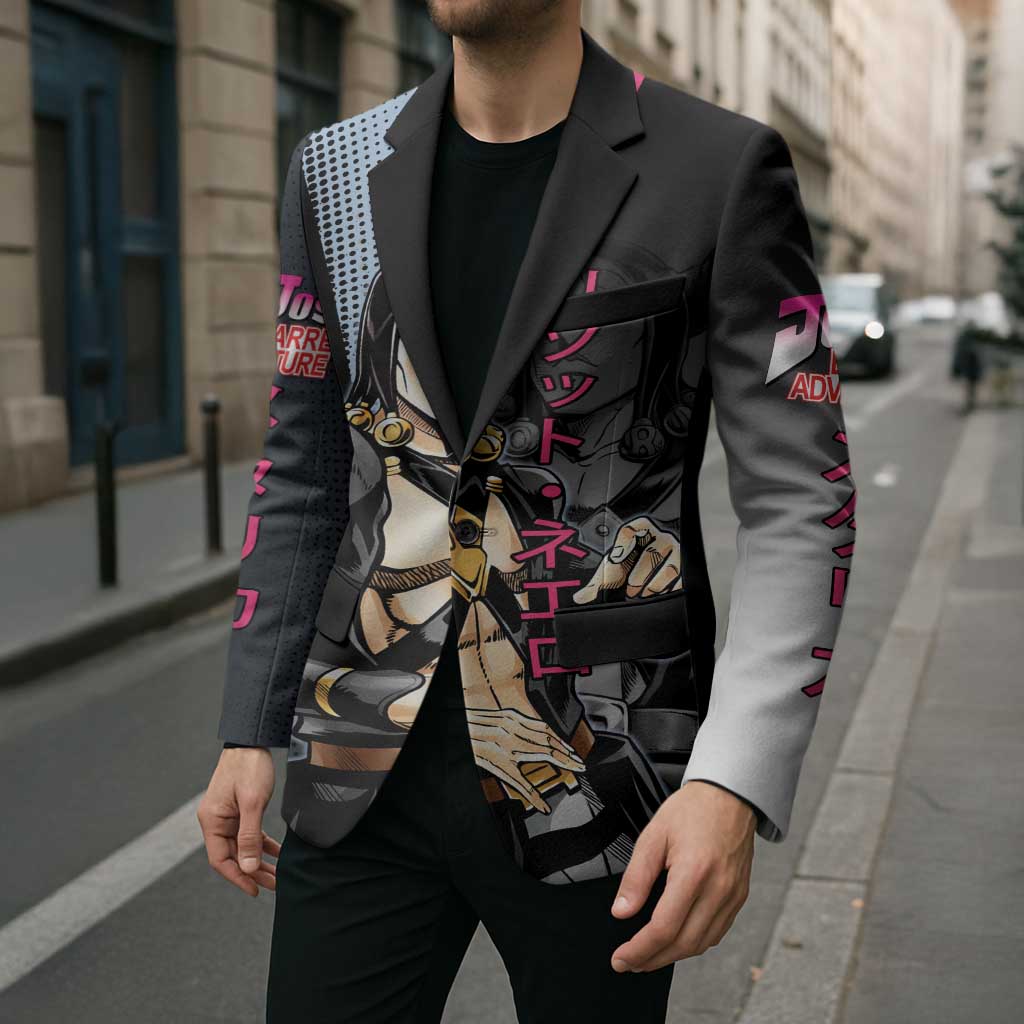 Risotto Nero JoJo’s Bizarre Adventure Blazer with Dark Manga Style Graphic - The Mazicc