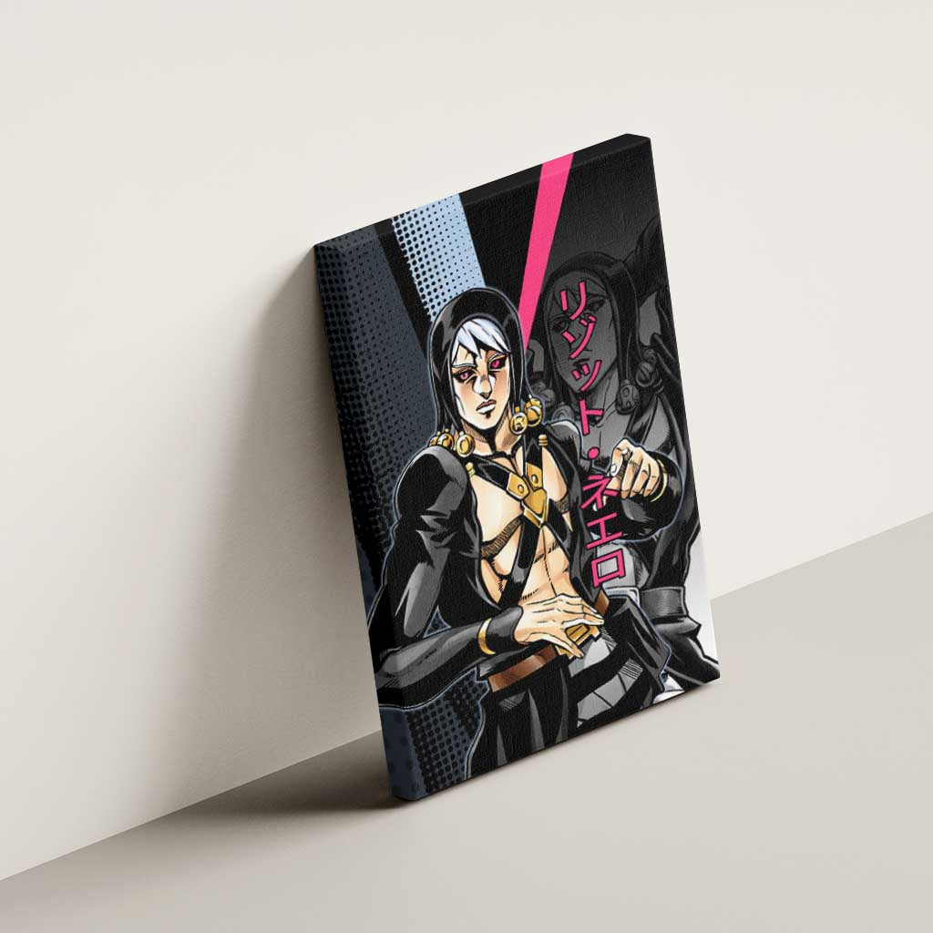 Risotto Nero JoJo’s Bizarre Adventure Canvas Wall Art with Dark Manga Style Graphic - The Mazicc