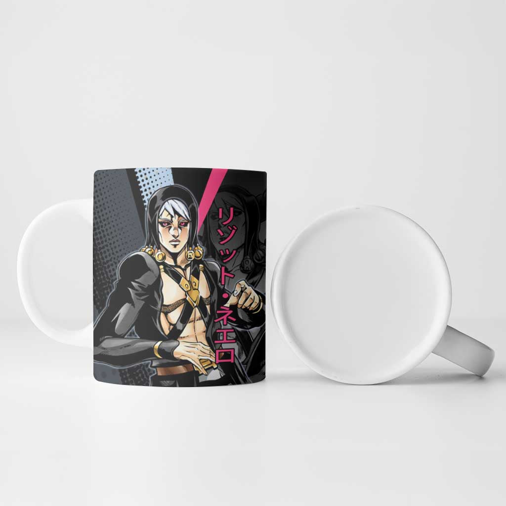 Risotto Nero JoJo’s Bizarre Adventure Ceramic Mug with Dark Manga Style Graphic - The Mazicc