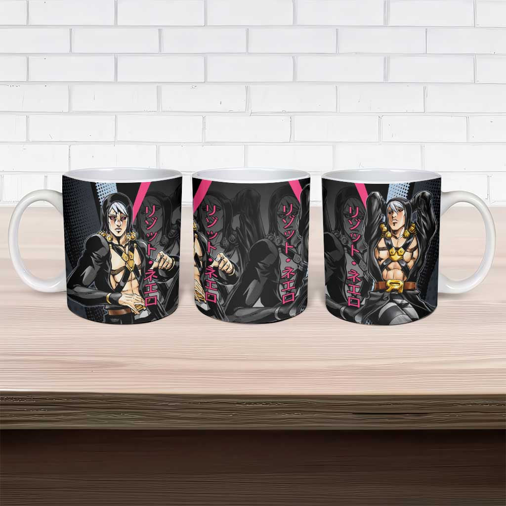 Risotto Nero JoJo’s Bizarre Adventure Ceramic Mug with Dark Manga Style Graphic - The Mazicc