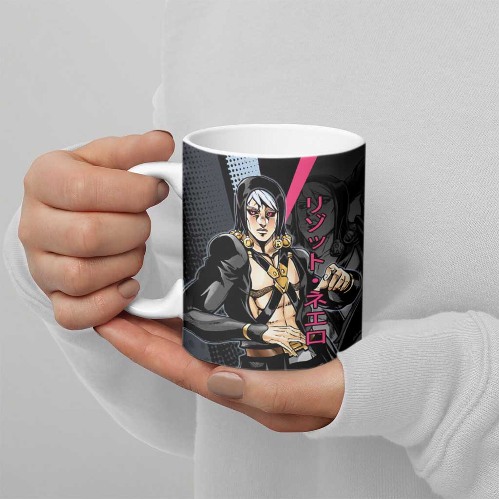 Risotto Nero JoJo’s Bizarre Adventure Ceramic Mug with Dark Manga Style Graphic - The Mazicc