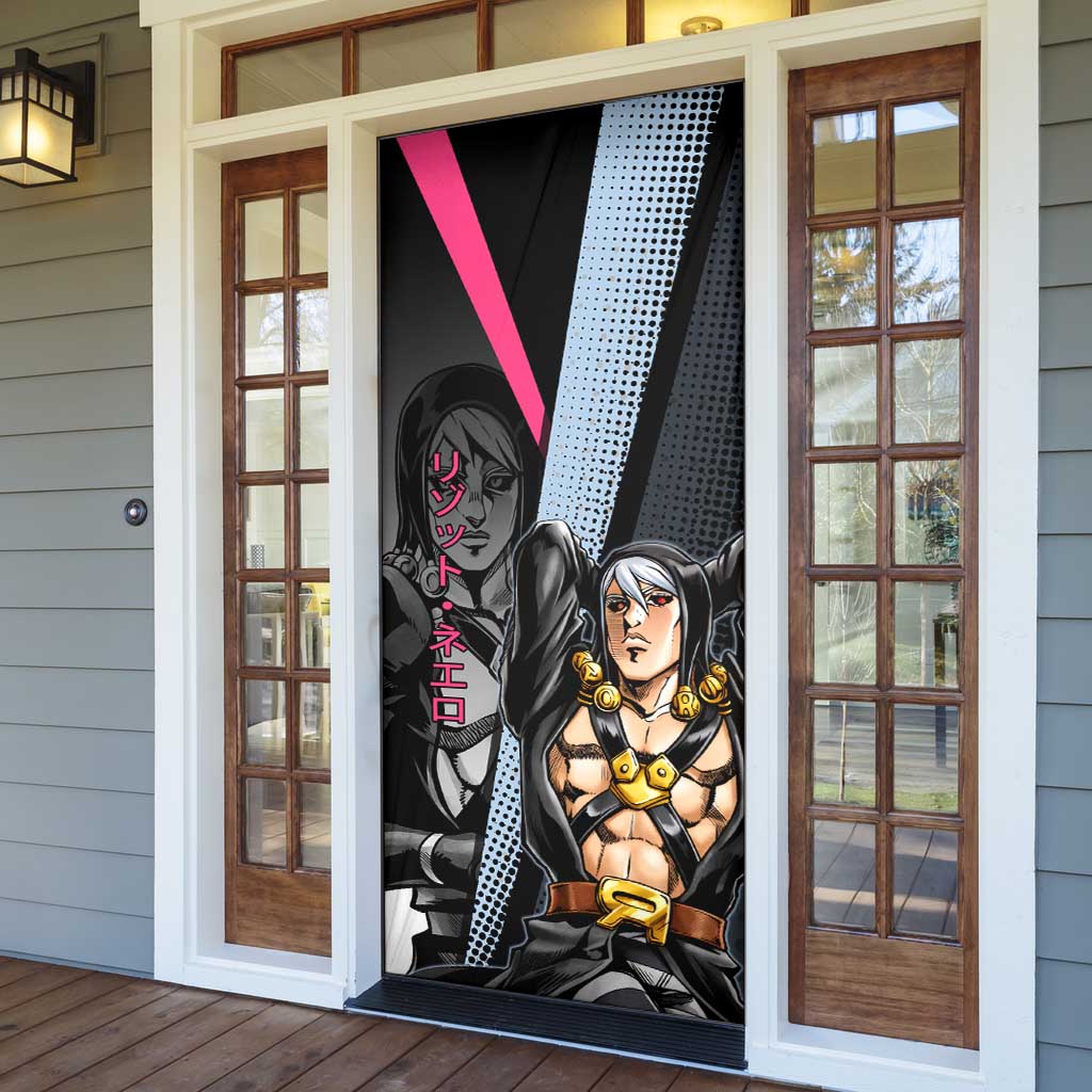 Risotto Nero JoJo’s Bizarre Adventure Door Cover with Dark Manga Style Graphic - The Mazicc