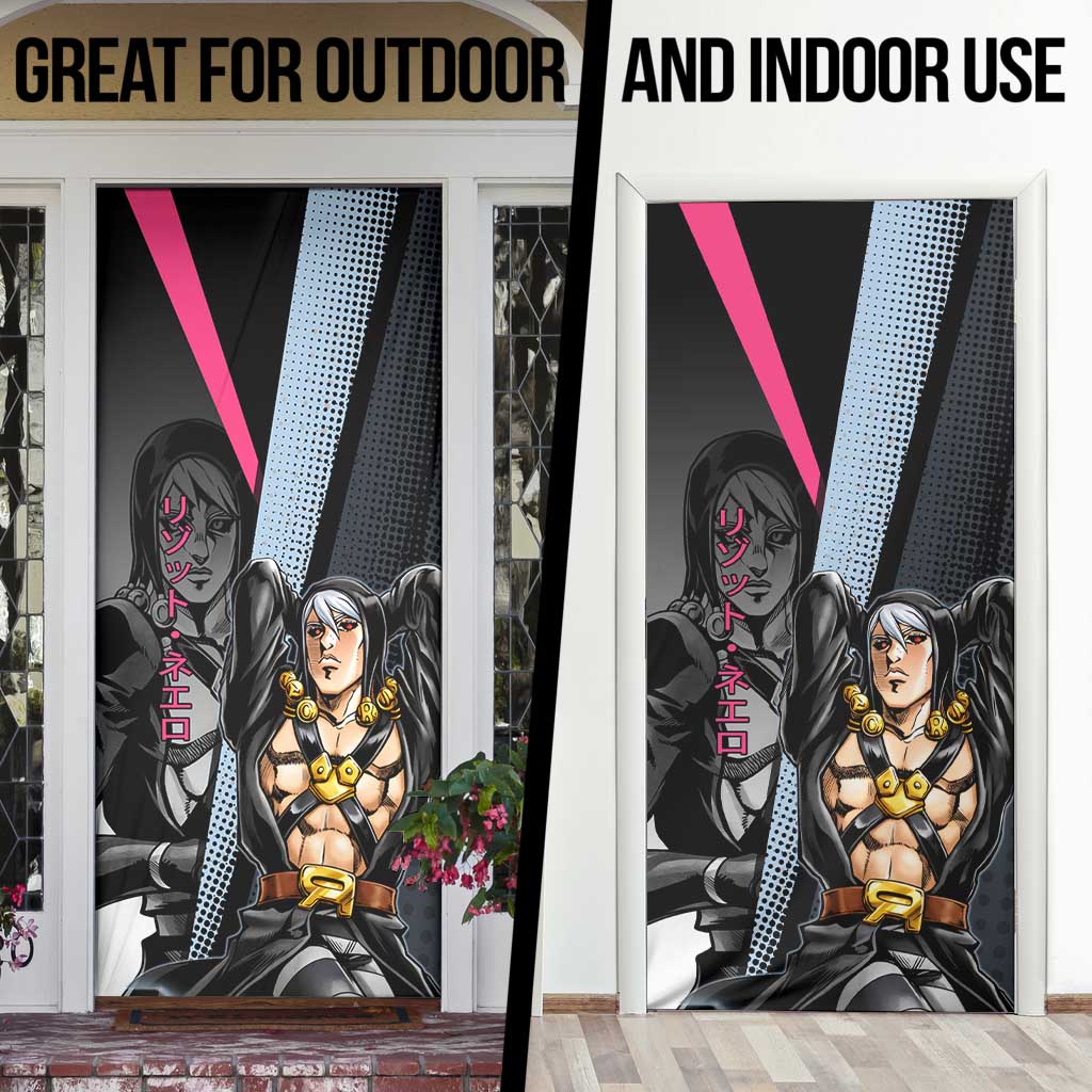 Risotto Nero JoJo’s Bizarre Adventure Door Cover with Dark Manga Style Graphic - The Mazicc