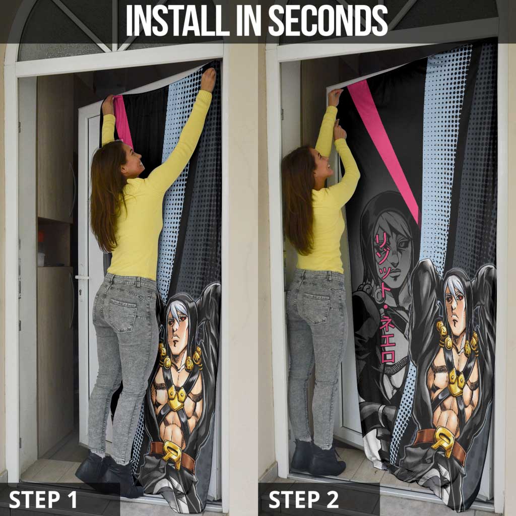 Risotto Nero JoJo’s Bizarre Adventure Door Cover with Dark Manga Style Graphic - The Mazicc