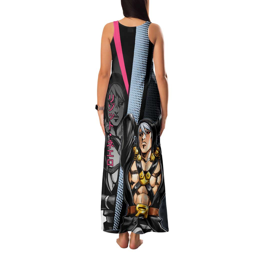 Risotto Nero JoJo’s Bizarre Adventure Family Matching Tank Maxi Dress and Hawaiian Shirt with Dark Manga Style Graphic