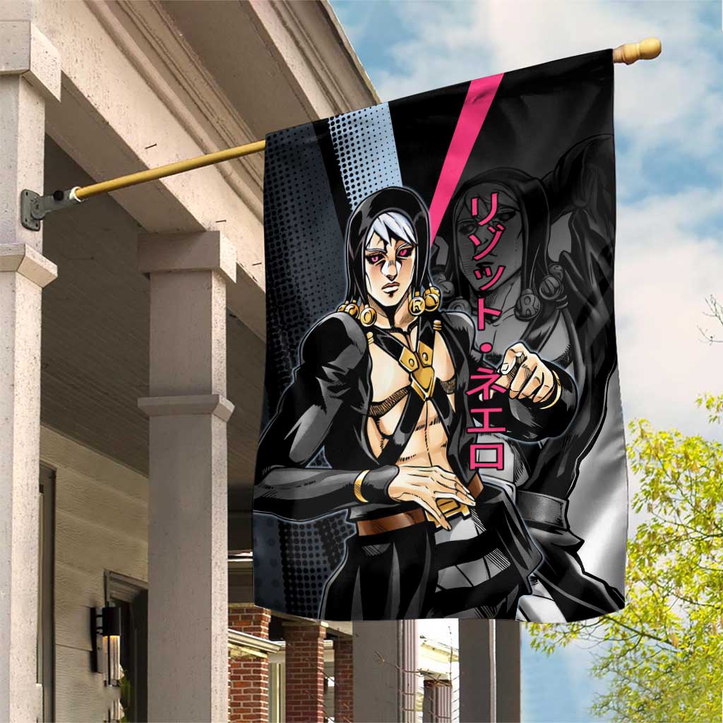 Risotto Nero JoJo’s Bizarre Adventure Garden Flag with Dark Manga Style Graphic - The Mazicc
