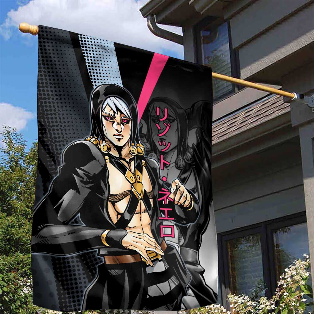 Risotto Nero JoJo’s Bizarre Adventure Garden Flag with Dark Manga Style Graphic - The Mazicc