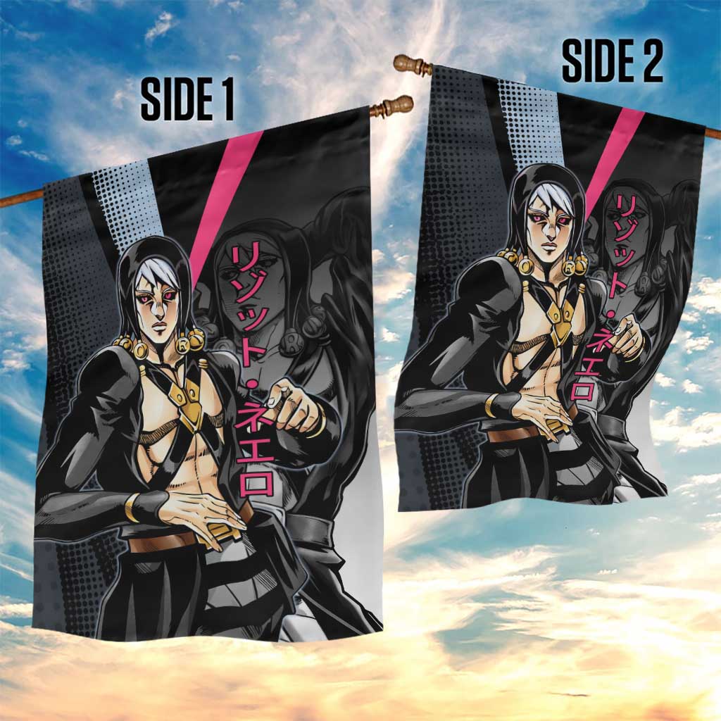Risotto Nero JoJo’s Bizarre Adventure Garden Flag with Dark Manga Style Graphic - The Mazicc