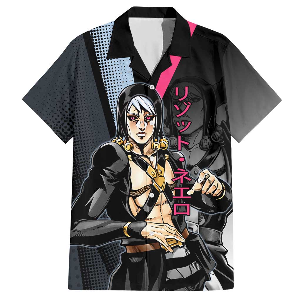 Risotto Nero JoJo’s Bizarre Adventure Hawaiian Shirt with Dark Manga Style Graphic - The Mazicc