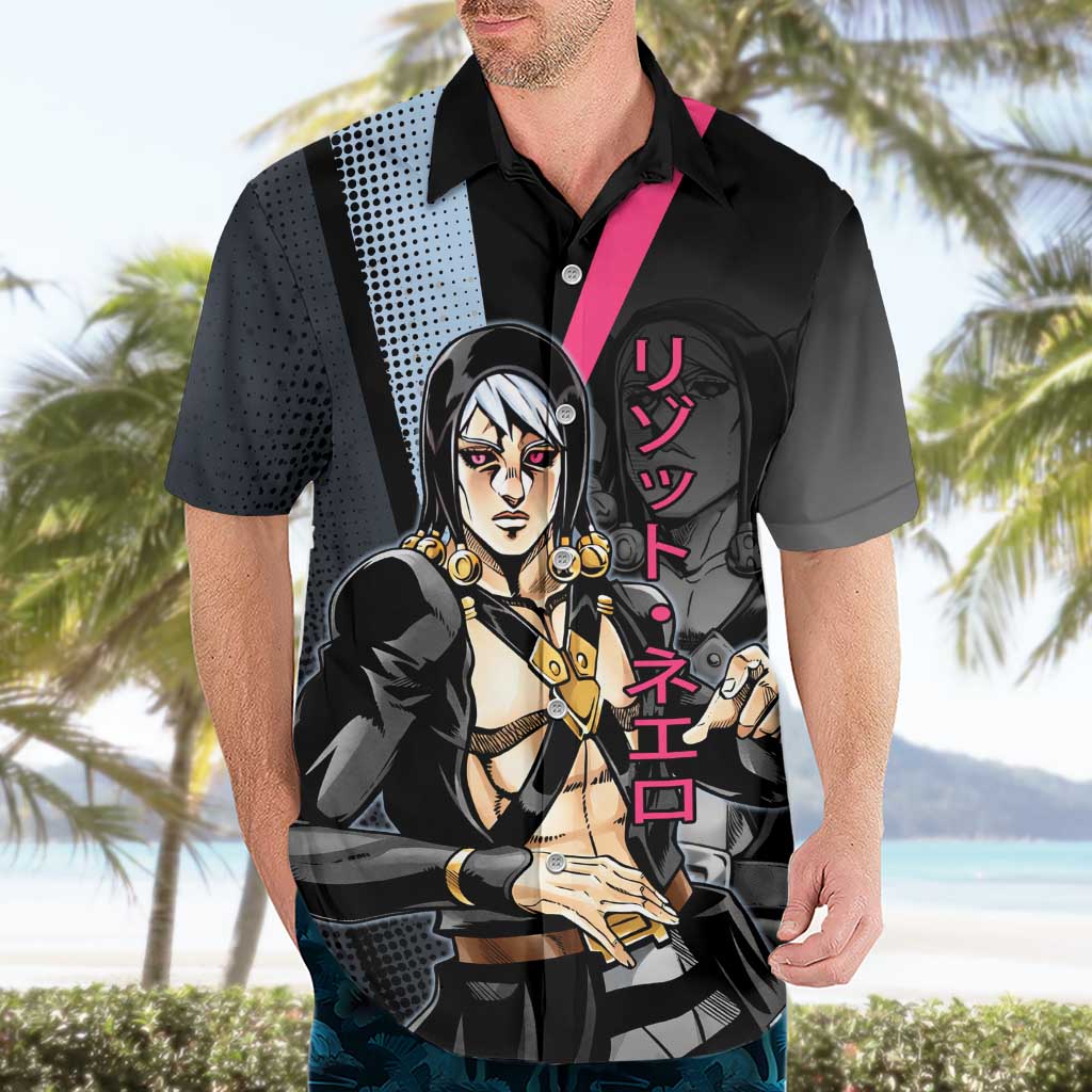 Risotto Nero JoJo’s Bizarre Adventure Hawaiian Shirt with Dark Manga Style Graphic - The Mazicc