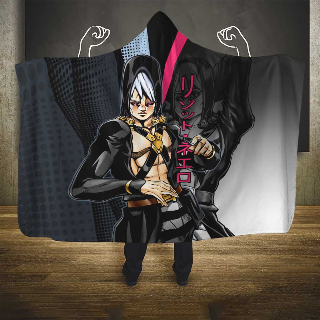 Risotto Nero JoJo’s Bizarre Adventure Hooded Blanket with Dark Manga Style Graphic - The Mazicc