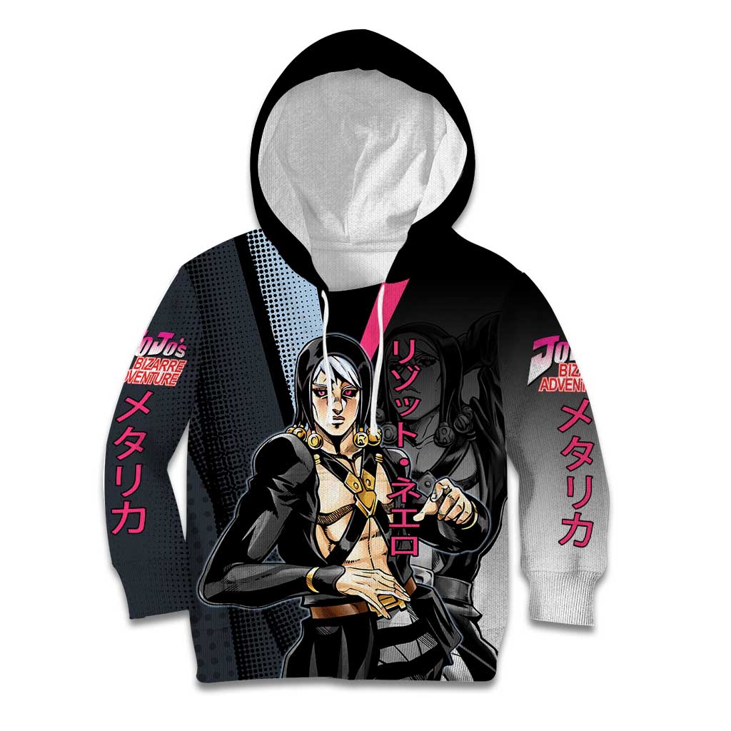 Risotto Nero JoJo’s Bizarre Adventure Kid Hoodie with Dark Manga Style Graphic - The Mazicc