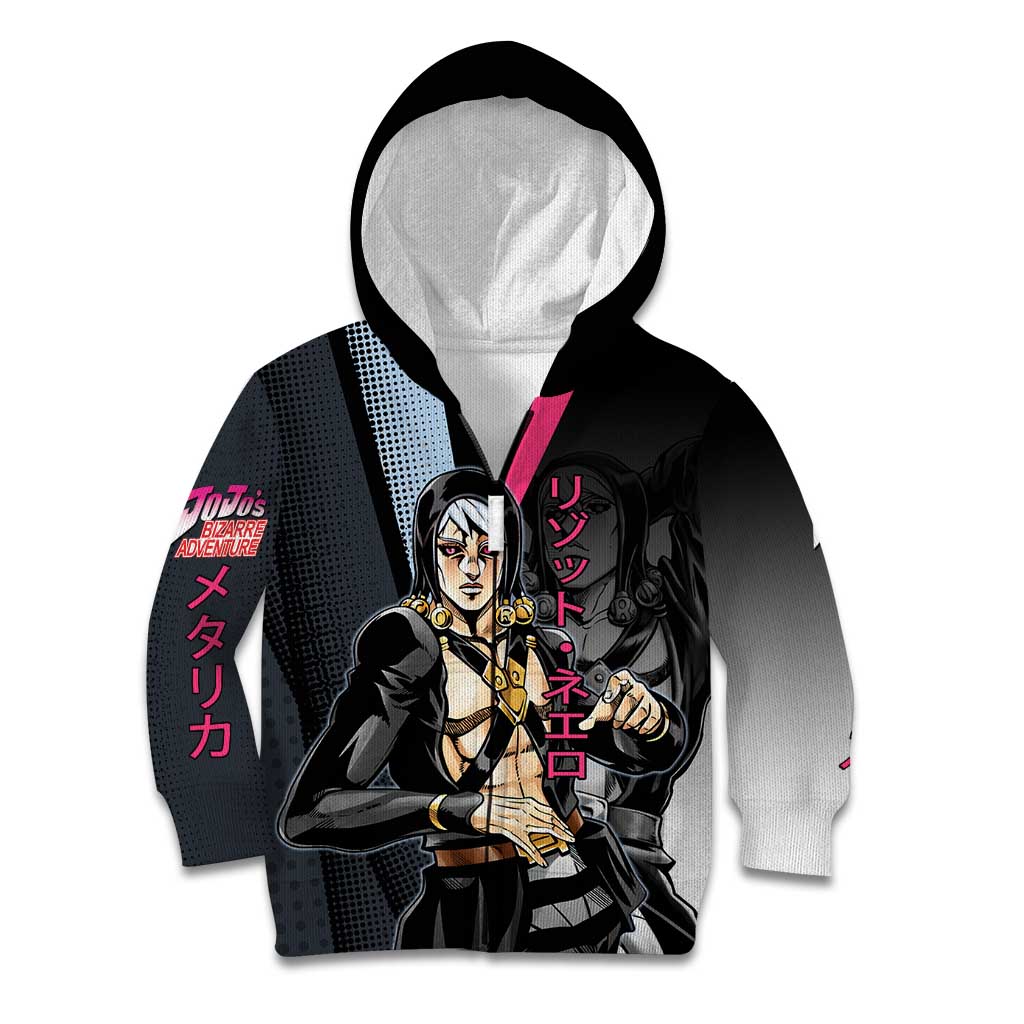 Risotto Nero JoJo’s Bizarre Adventure Kid Hoodie with Dark Manga Style Graphic - The Mazicc