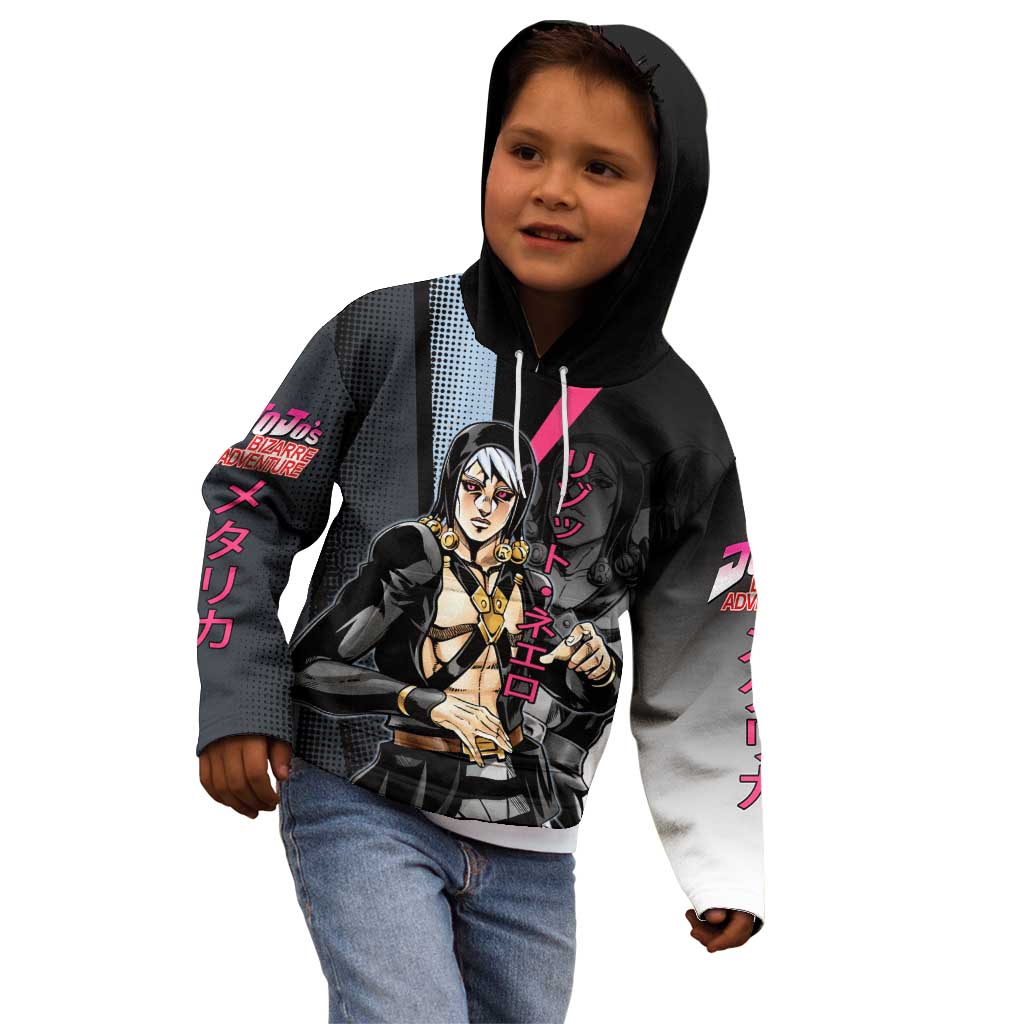 Risotto Nero JoJo’s Bizarre Adventure Kid Hoodie with Dark Manga Style Graphic - The Mazicc