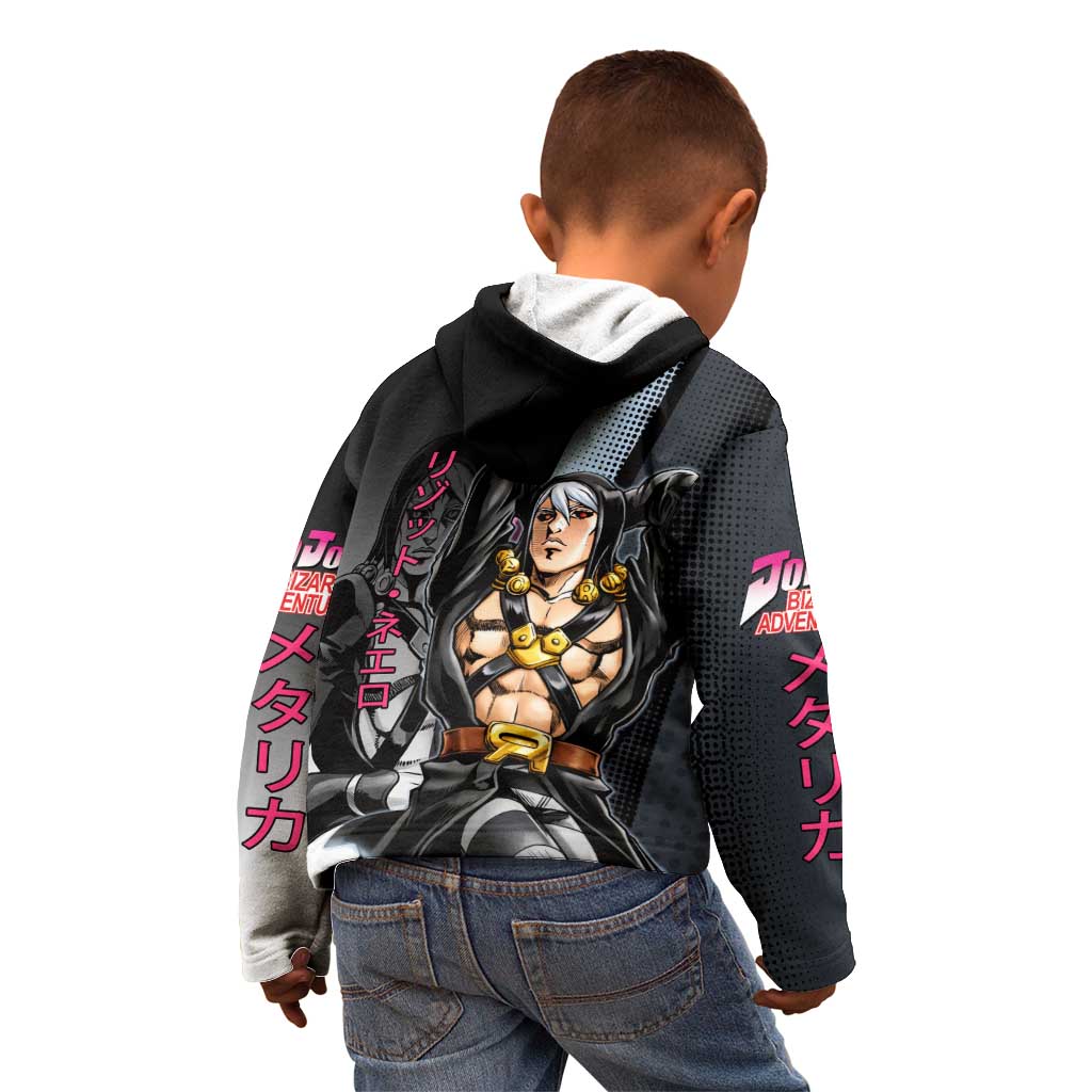 Risotto Nero JoJo’s Bizarre Adventure Kid Hoodie with Dark Manga Style Graphic - The Mazicc