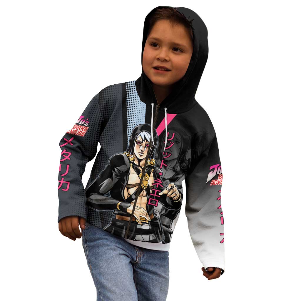 Risotto Nero JoJo’s Bizarre Adventure Kid Hoodie with Dark Manga Style Graphic - The Mazicc