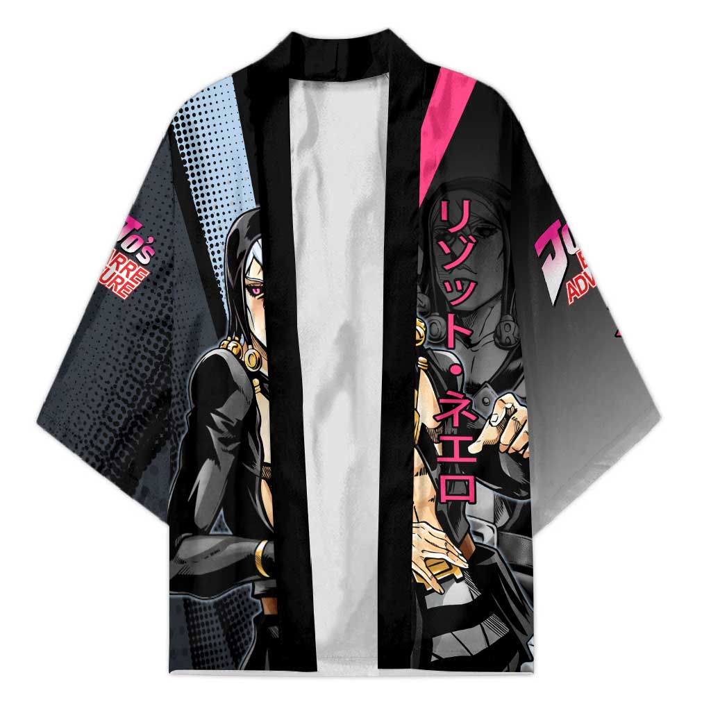 Risotto Nero JoJo’s Bizarre Adventure Kimono with Dark Manga Style Graphic - The Mazicc