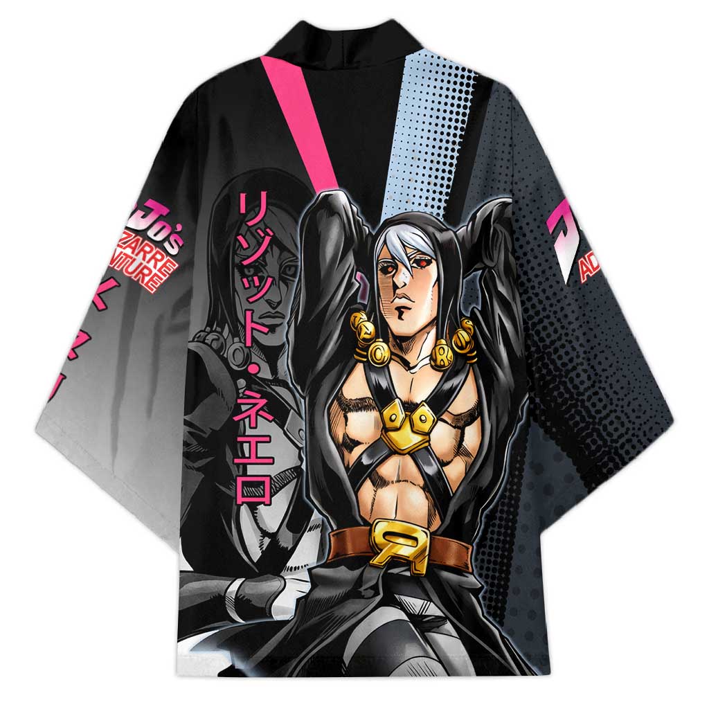 Risotto Nero JoJo’s Bizarre Adventure Kimono with Dark Manga Style Graphic - The Mazicc