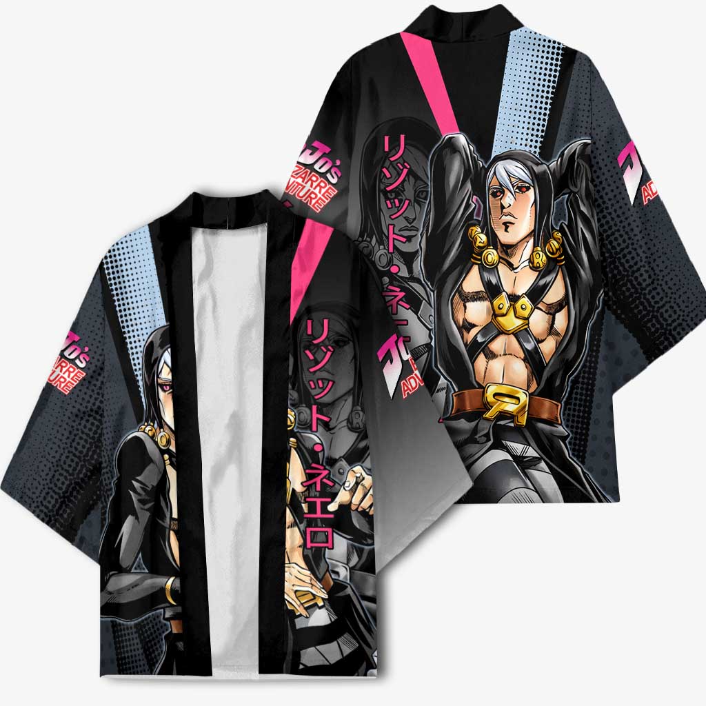 Risotto Nero JoJo’s Bizarre Adventure Kimono with Dark Manga Style Graphic - The Mazicc