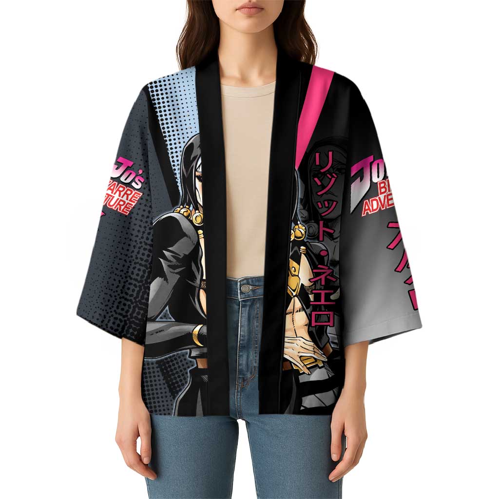 Risotto Nero JoJo’s Bizarre Adventure Kimono with Dark Manga Style Graphic - The Mazicc