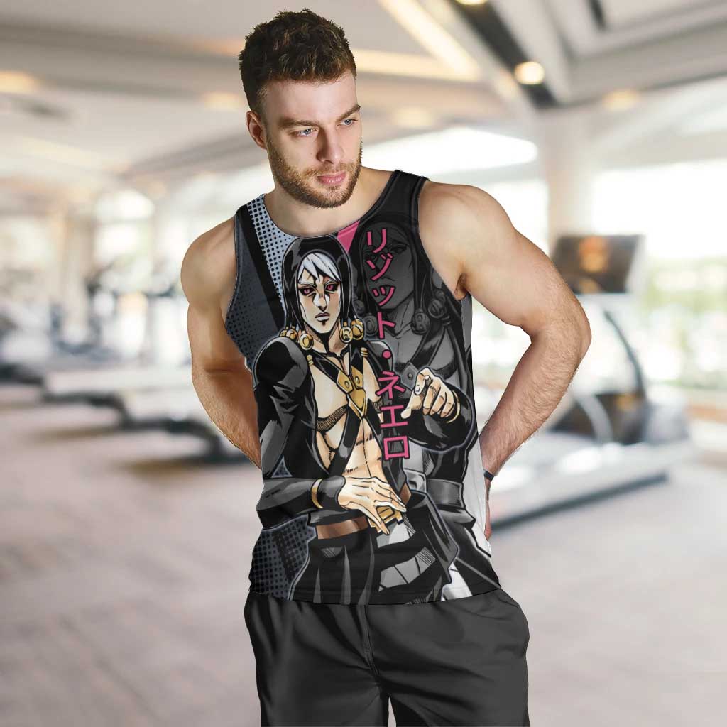 Risotto Nero JoJo’s Bizarre Adventure Men Tank Top with Dark Manga Style Graphic - The Mazicc
