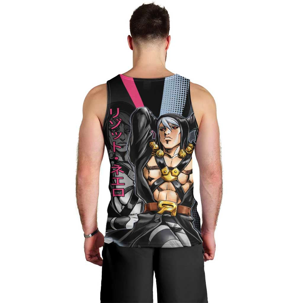 Risotto Nero JoJo’s Bizarre Adventure Men Tank Top with Dark Manga Style Graphic - The Mazicc