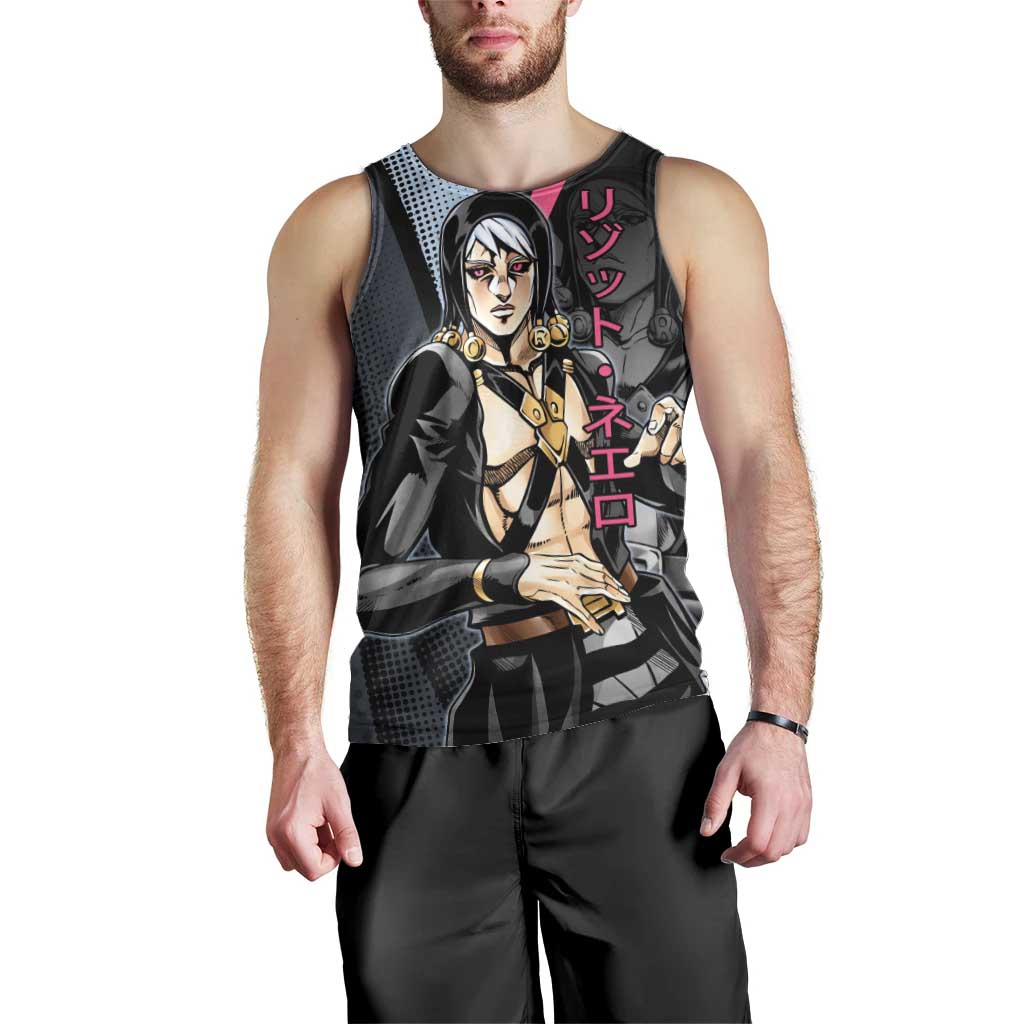 Risotto Nero JoJo’s Bizarre Adventure Men Tank Top with Dark Manga Style Graphic - The Mazicc