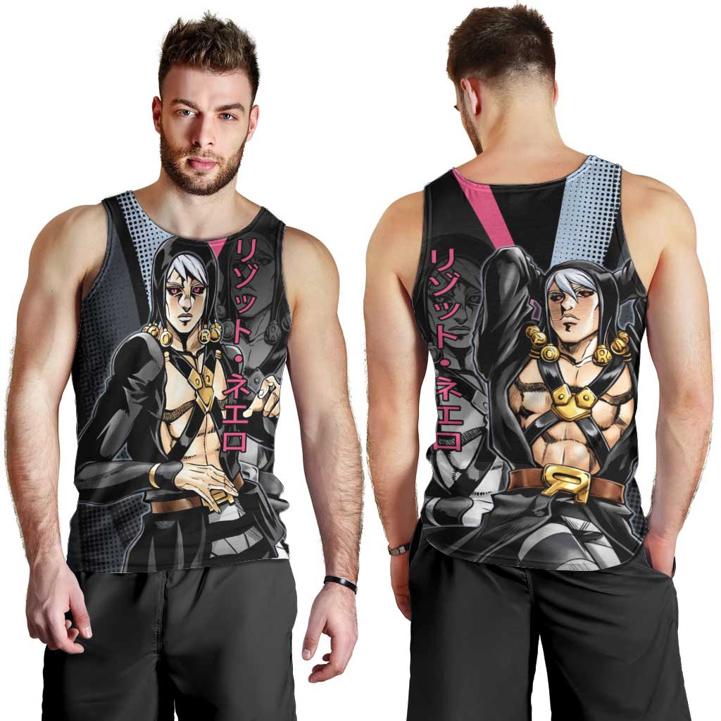 Risotto Nero JoJo’s Bizarre Adventure Men Tank Top with Dark Manga Style Graphic - The Mazicc