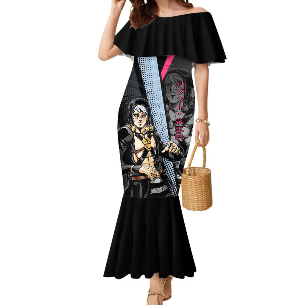 Risotto Nero JoJo’s Bizarre Adventure Mermaid Dress with Dark Manga Style Graphic - The Mazicc