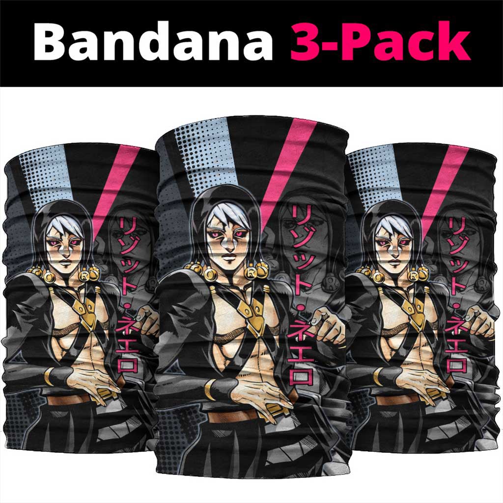 Risotto Nero JoJo’s Bizarre Adventure Neck Gaiter with Dark Manga Style Graphic - The Mazicc